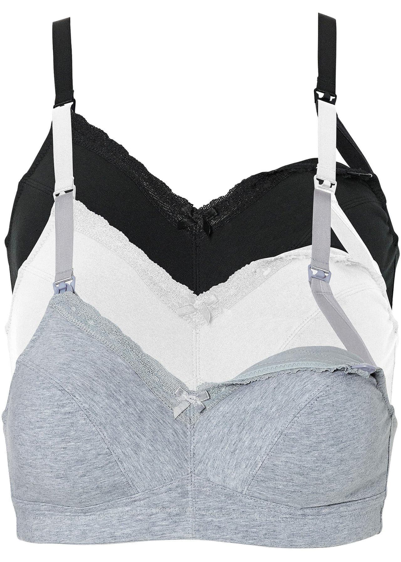 Amningsbehå utan bygel (3-pack), med ekologisk bomull från bonprix - bild 3