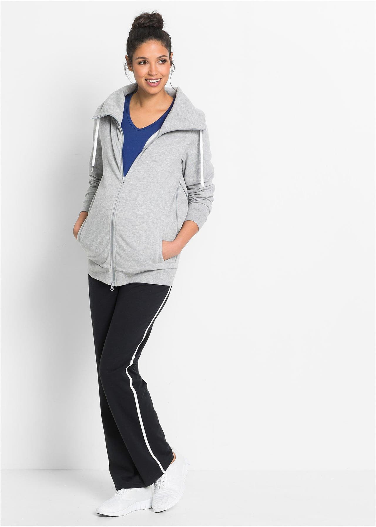 Stretchig mammabyxa med ekologisk bomull, raka ben