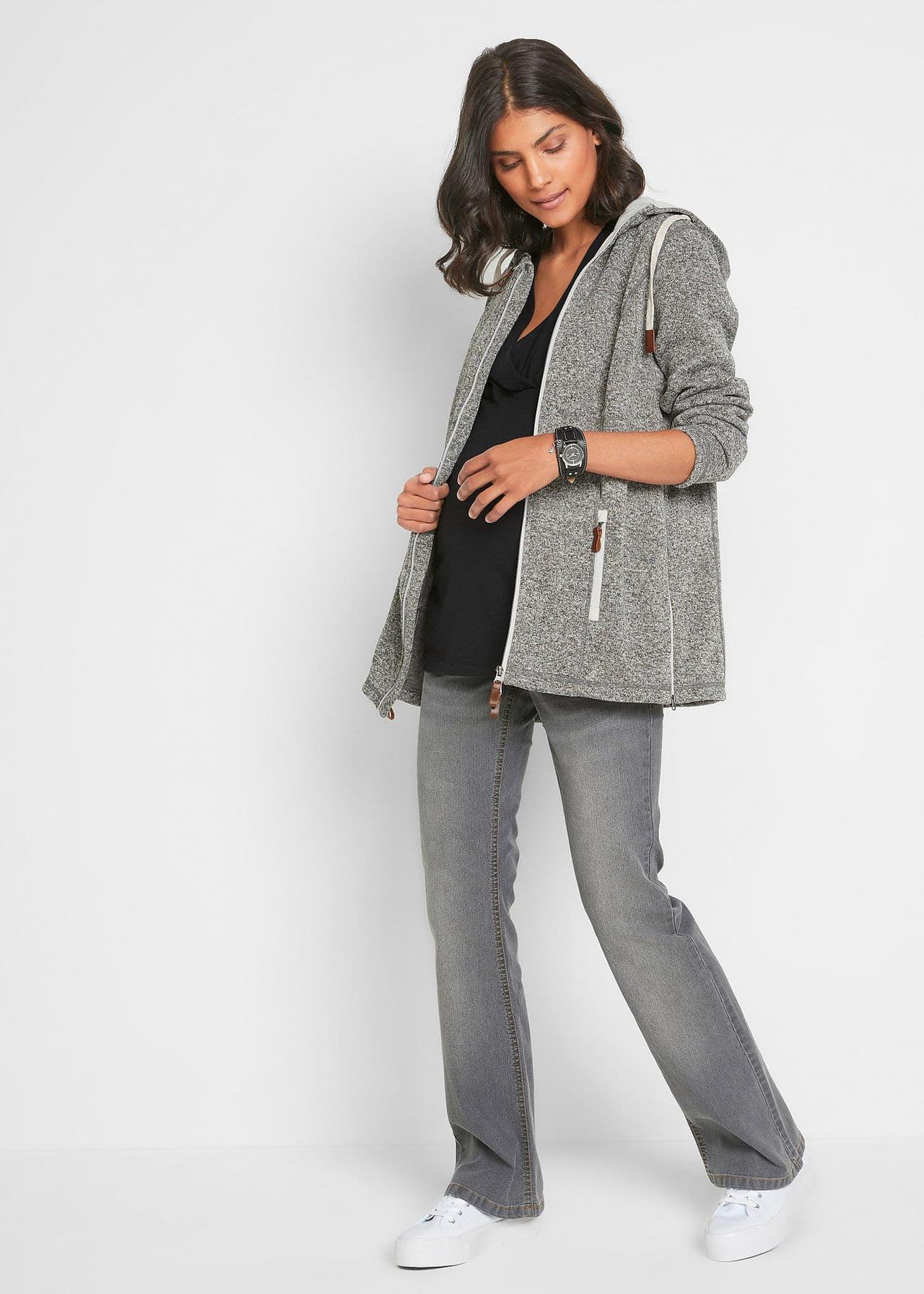 Mammafleecejacka med babyficka