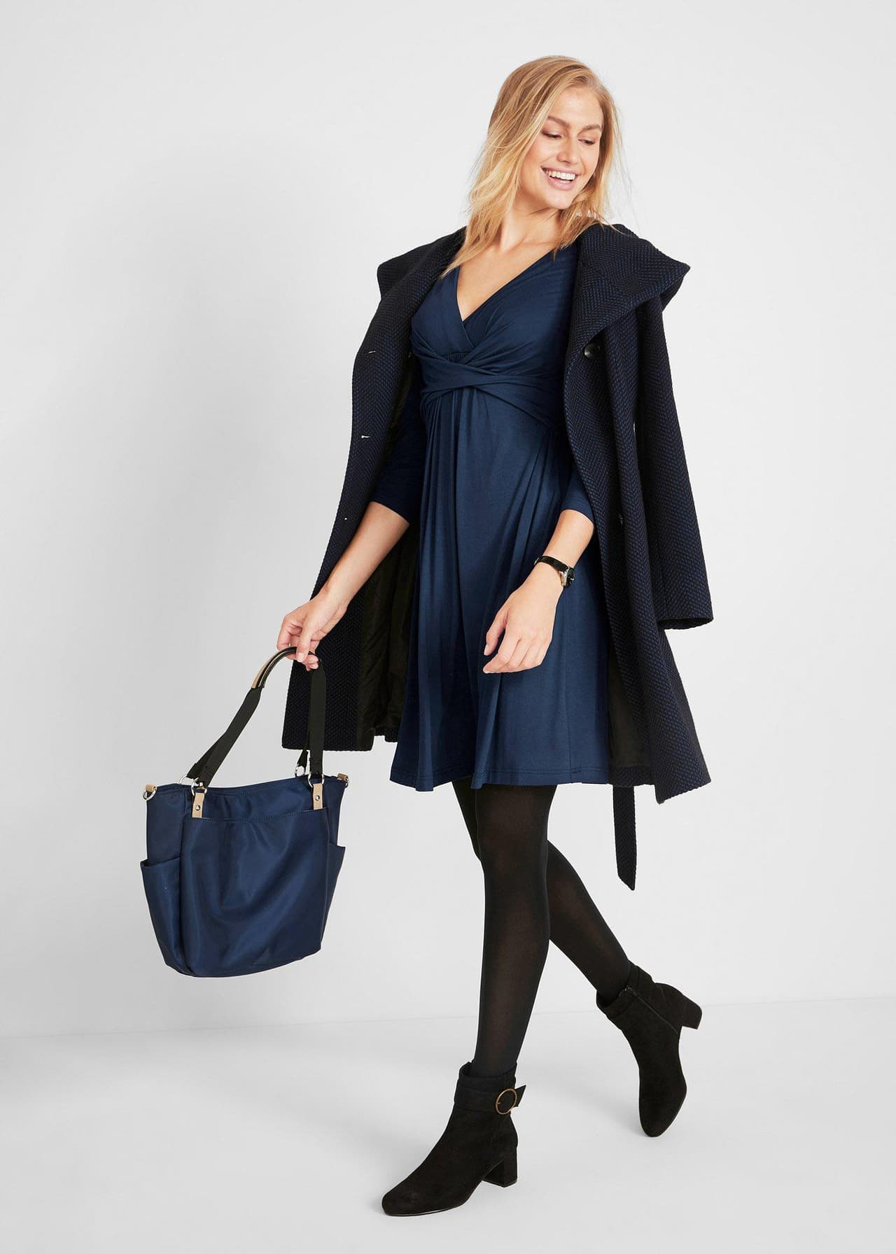 Mamma-/amningsklänning i stretchig viskos