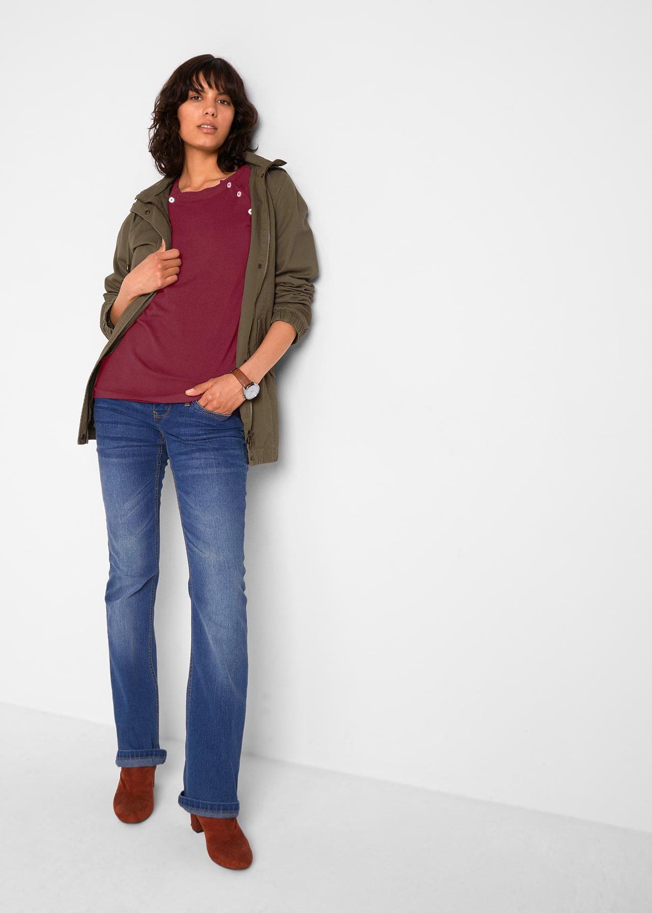 Mamma-/amningströja av finstickat material från bonprix