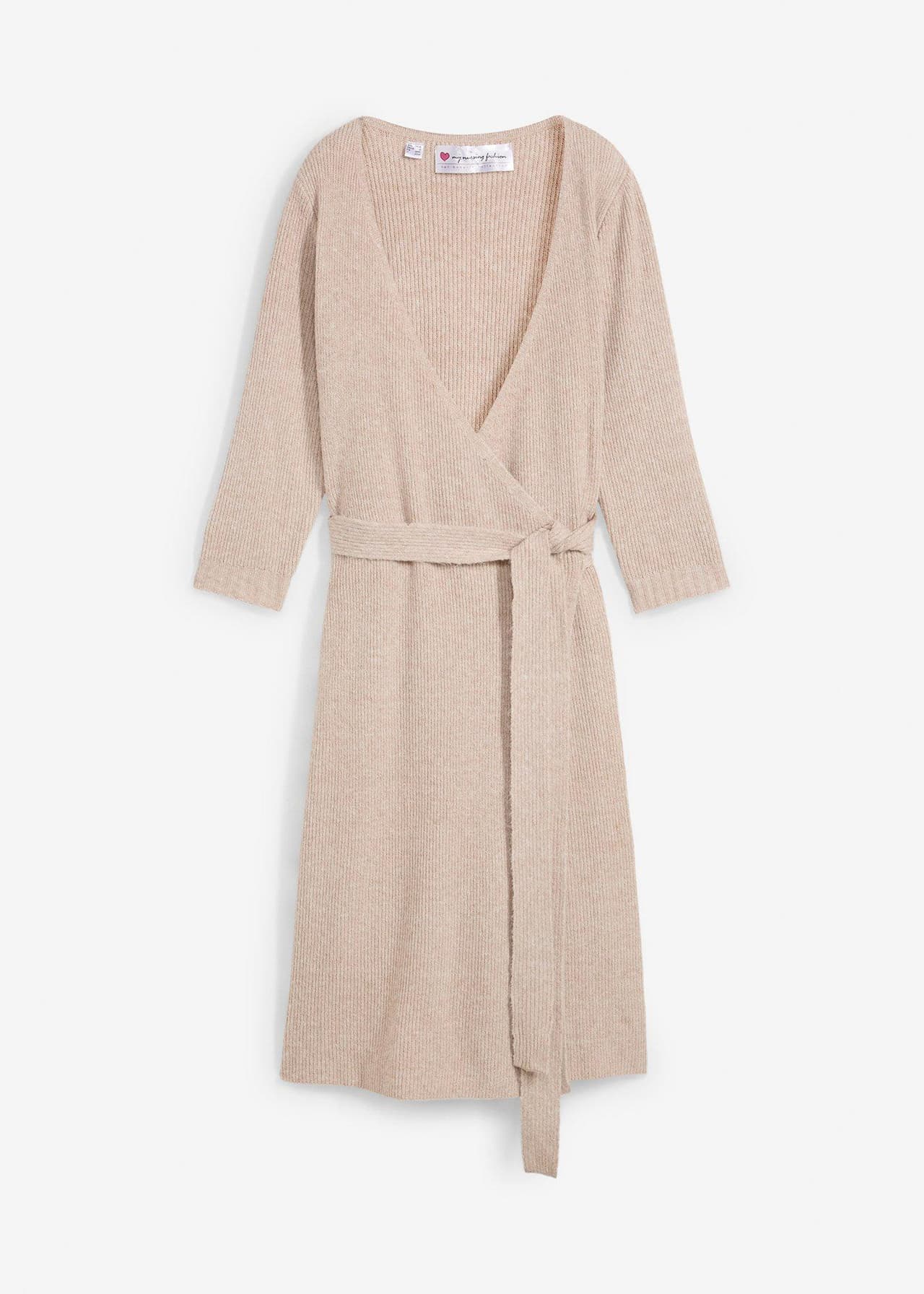 Extra mjuk stickad mamma-/amningsklänning med 3/4-ärm från bonprix - bild 3