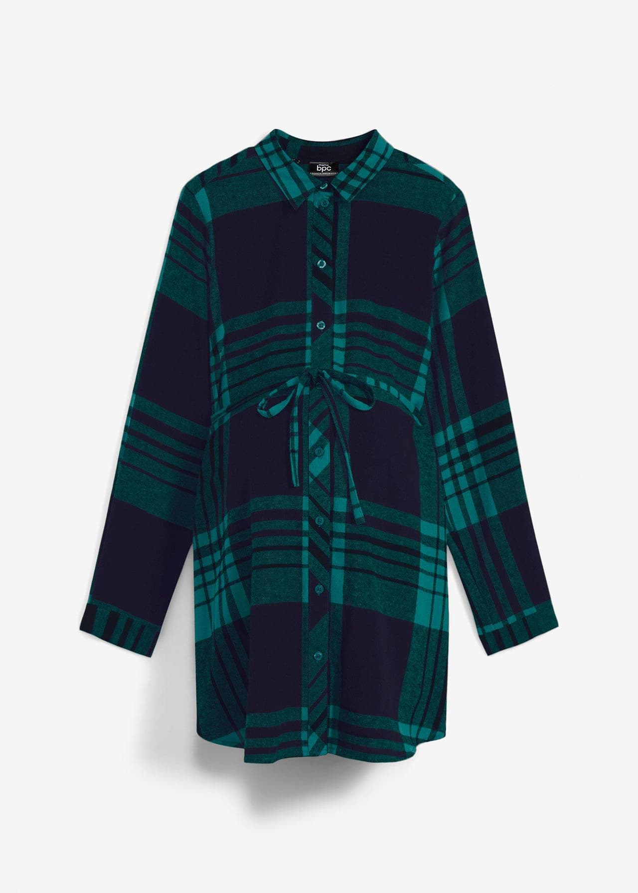 Lång mamma-/amningsblus i mjuk bomullsflanell från bonprix - bild 3
