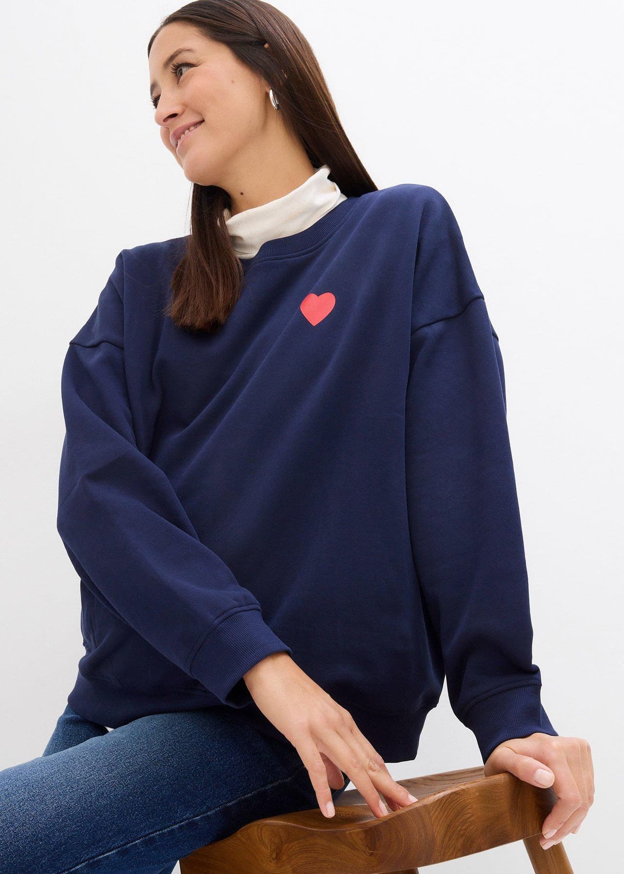 Mamma-/amningssweatshirt i ekologisk bomull från bonprix - bild 2