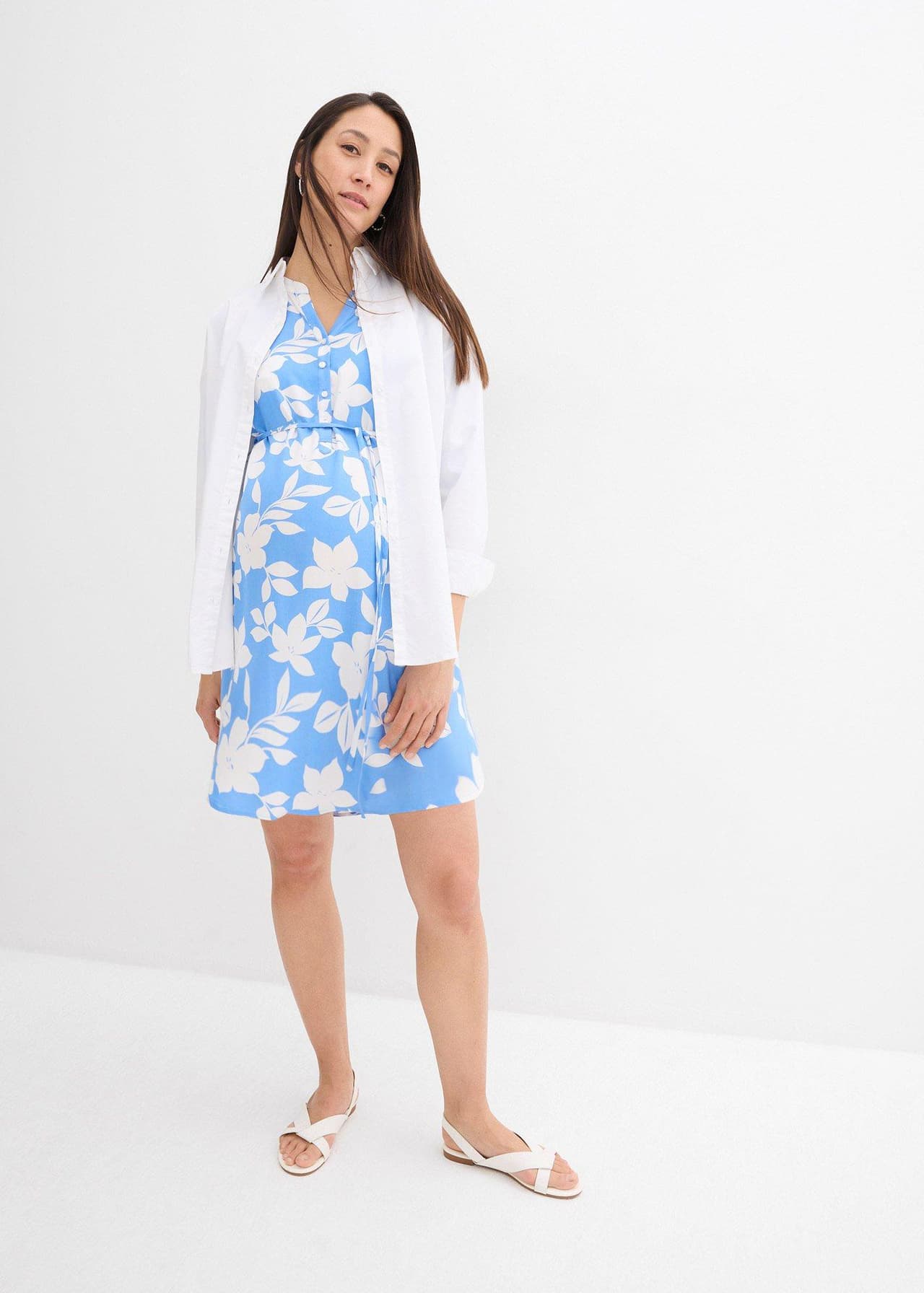 Mamma-/amningsblusklänning i böljande viskos