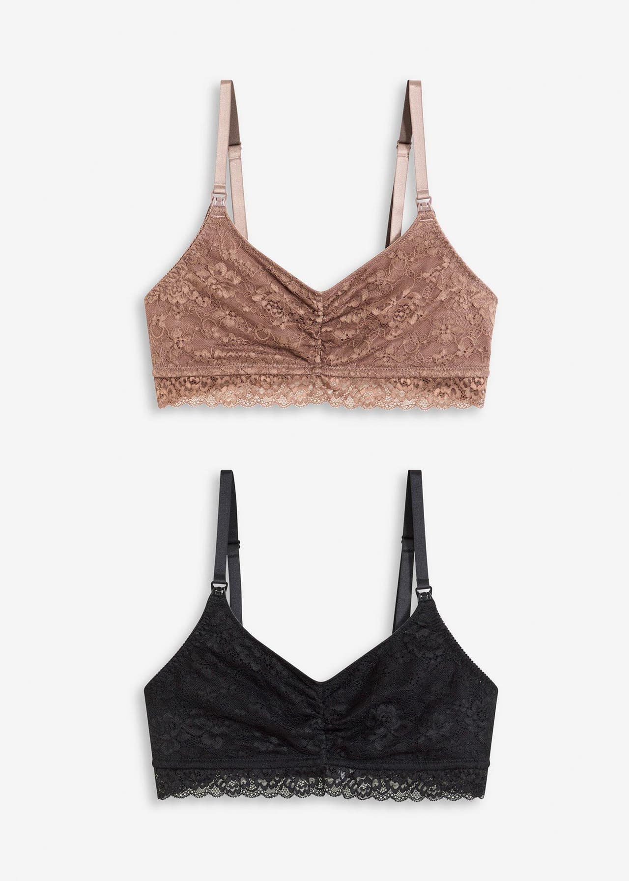 Amningsbehå utan bygel, med spets och ekologisk bomull (2-pack) från bonprix - bild 3