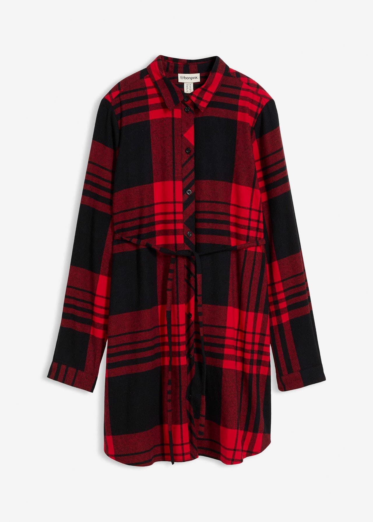 Lång mamma-/amningsblus i mjuk bomullsflanell från bonprix - bild 3