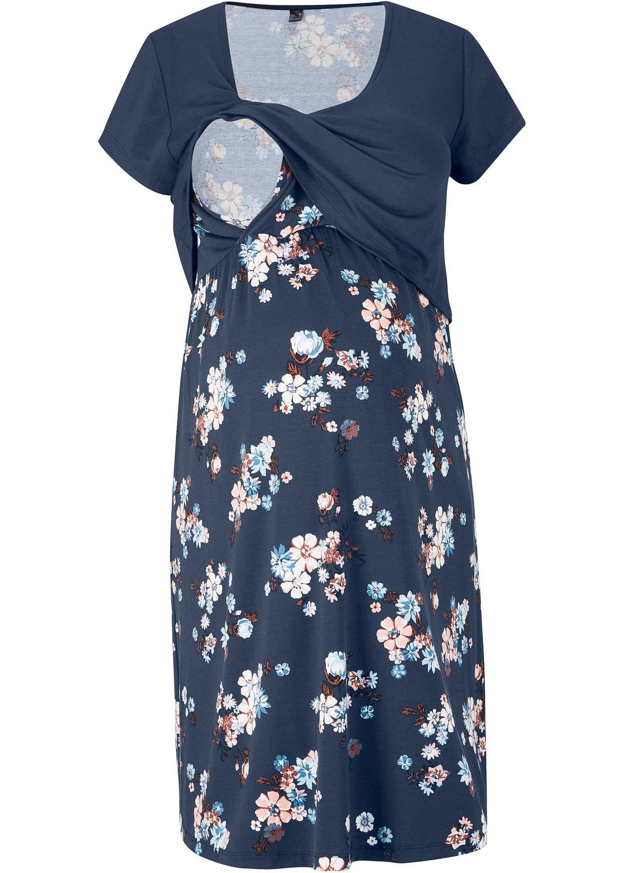 Blommig mamma-/amningsklänning i jersey från bonprix - bild 3