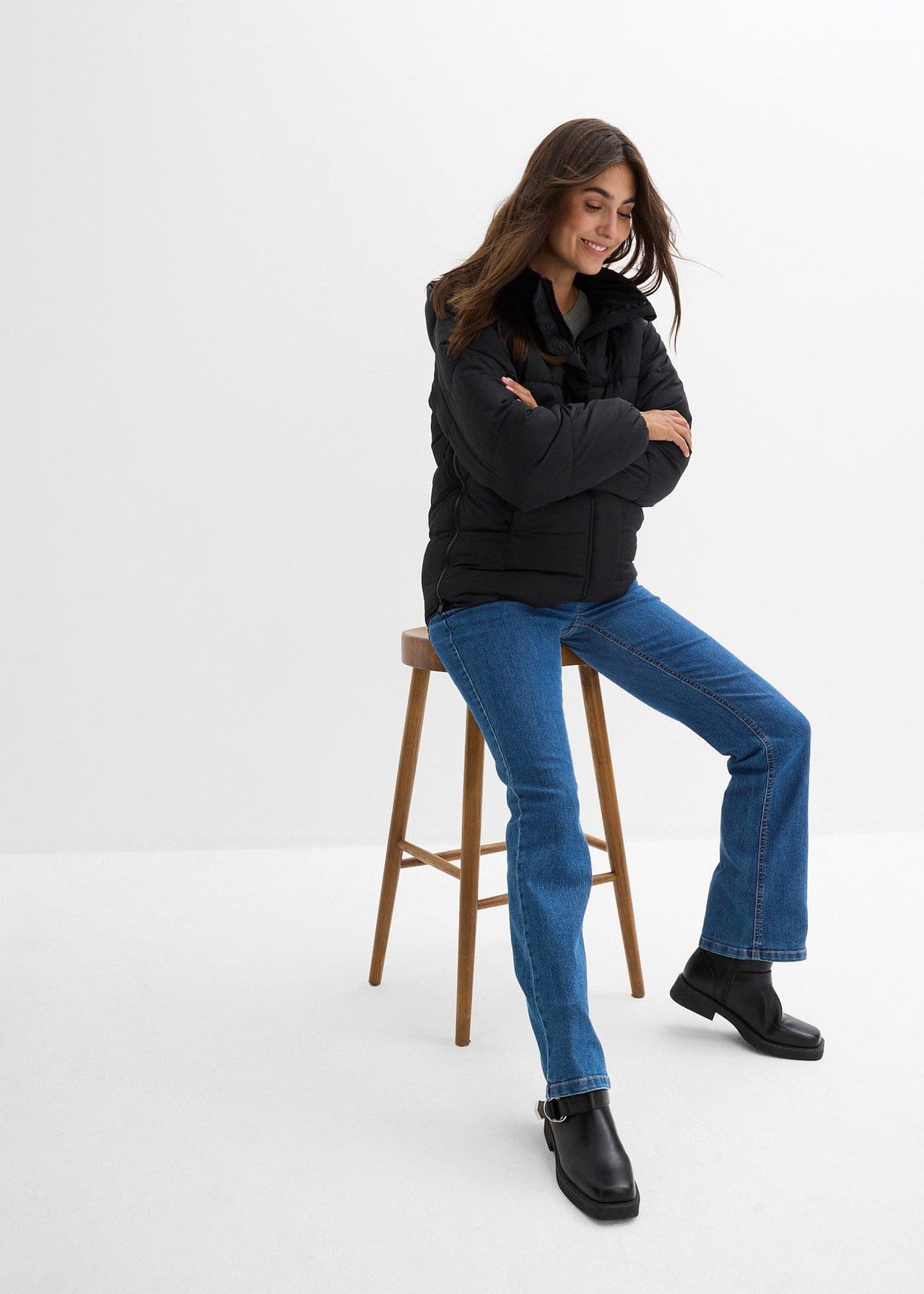 Vadderad mammajacka med babyficka