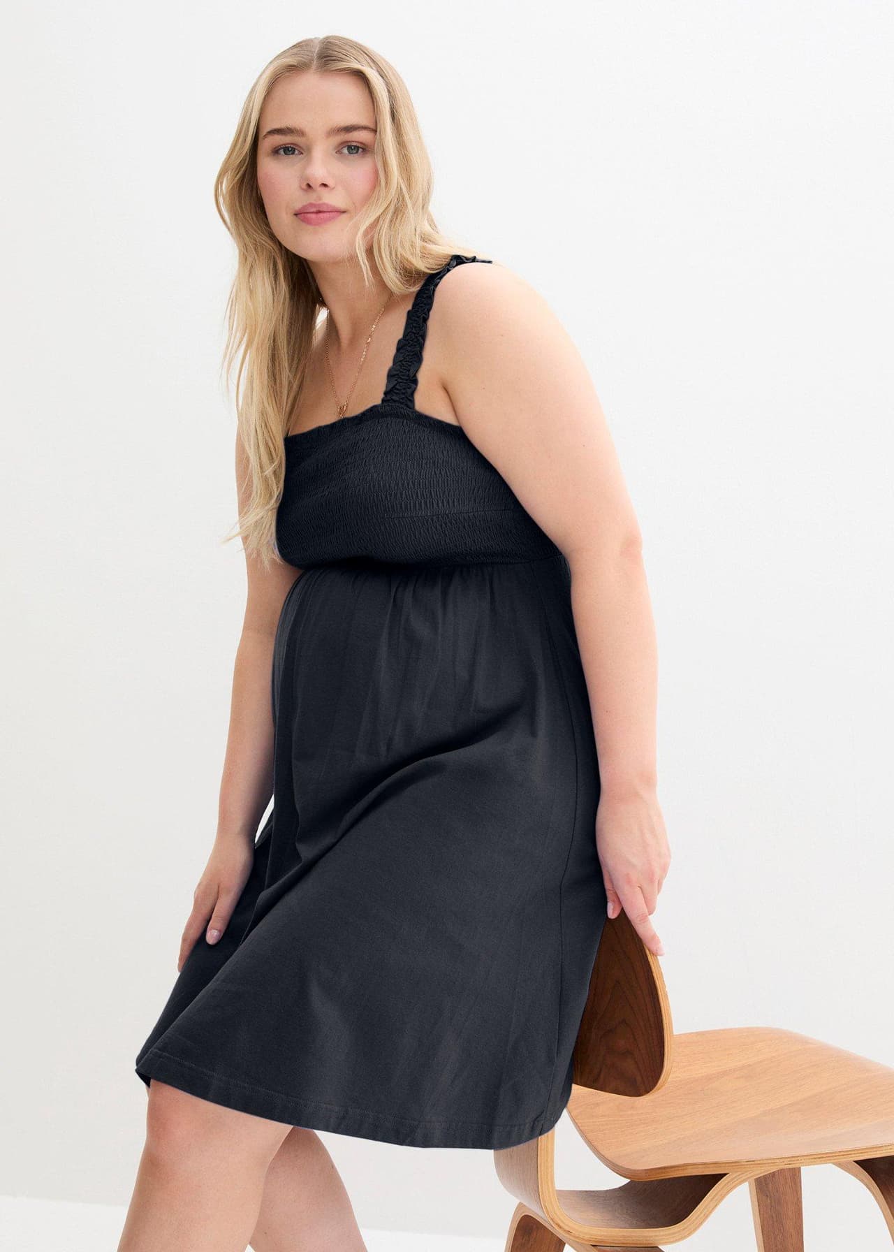 Mammaklänning i ekologisk bomull (2-pack) från bonprix