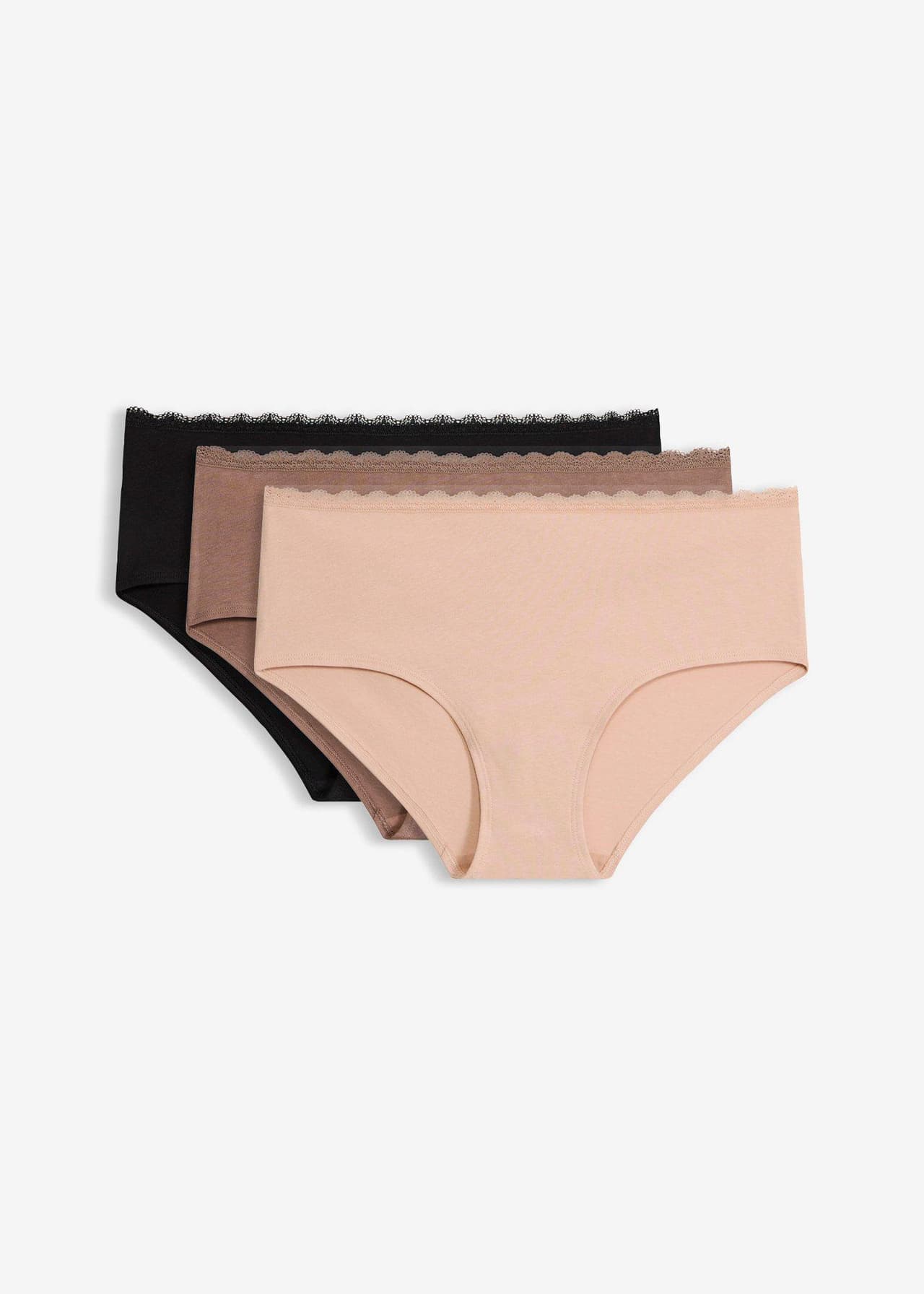 Mammatrosa med ekologisk bomull och spets (3-pack) från bonprix