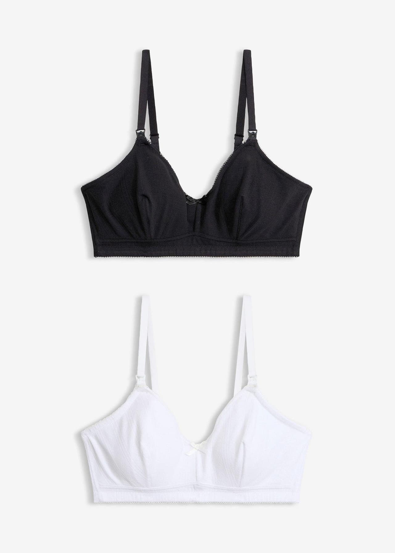 Amningsbehå utan bygel, av hålmönstrat material med ekologisk bomull (2-pack) från bonprix - bild 3