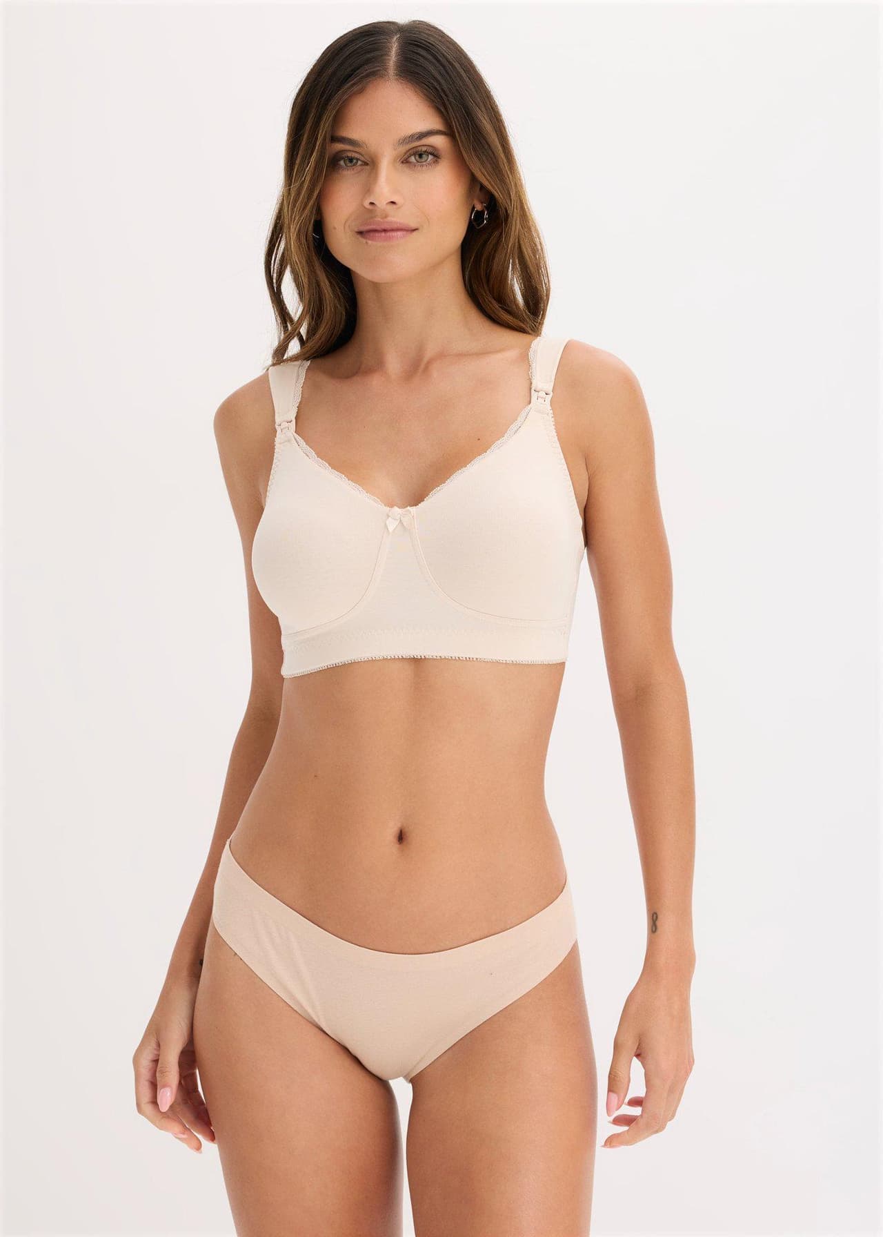 Amningsbehå utan bygel, med ekologisk bomull (2-pack) från bonprix