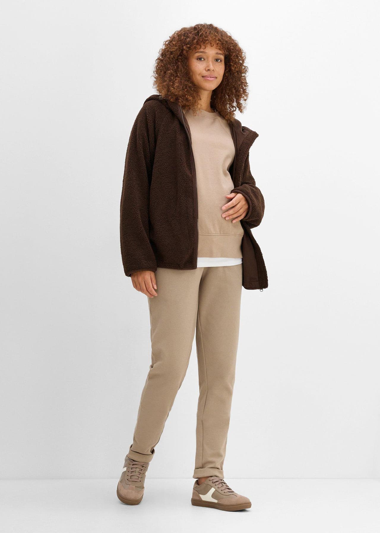 Mammajacka med babyficka, i teddyfleece från bonprix