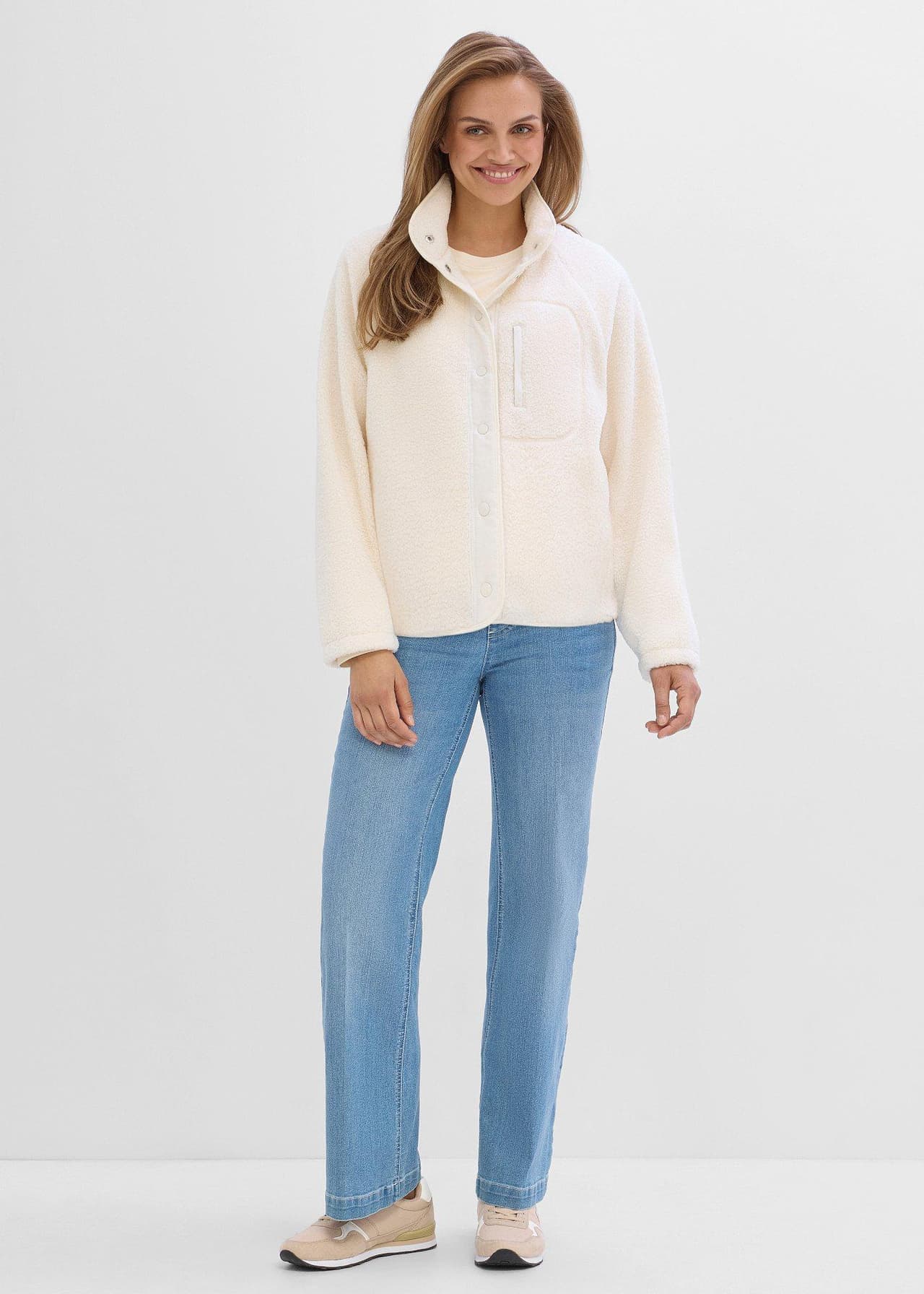 Mammajacka med babyficka, i teddyfleece från bonprix
