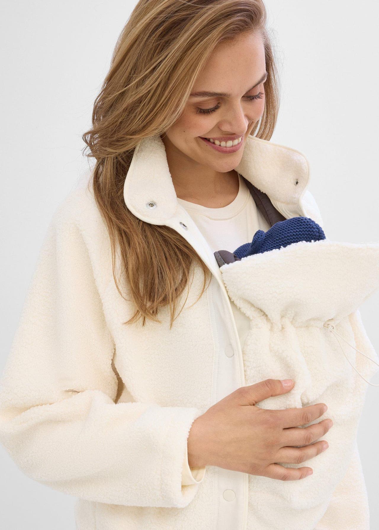 Mammajacka med babyficka, i teddyfleece från bonprix - bild 2