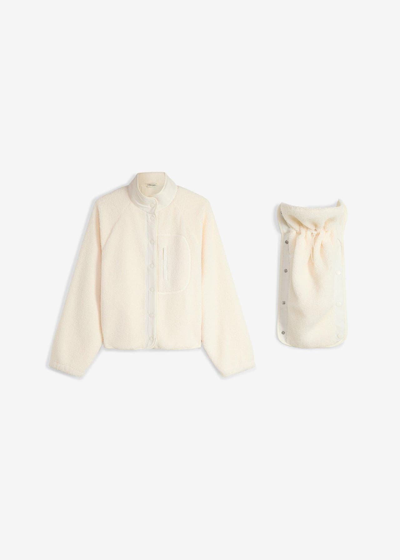 Mammajacka med babyficka, i teddyfleece från bonprix - bild 3
