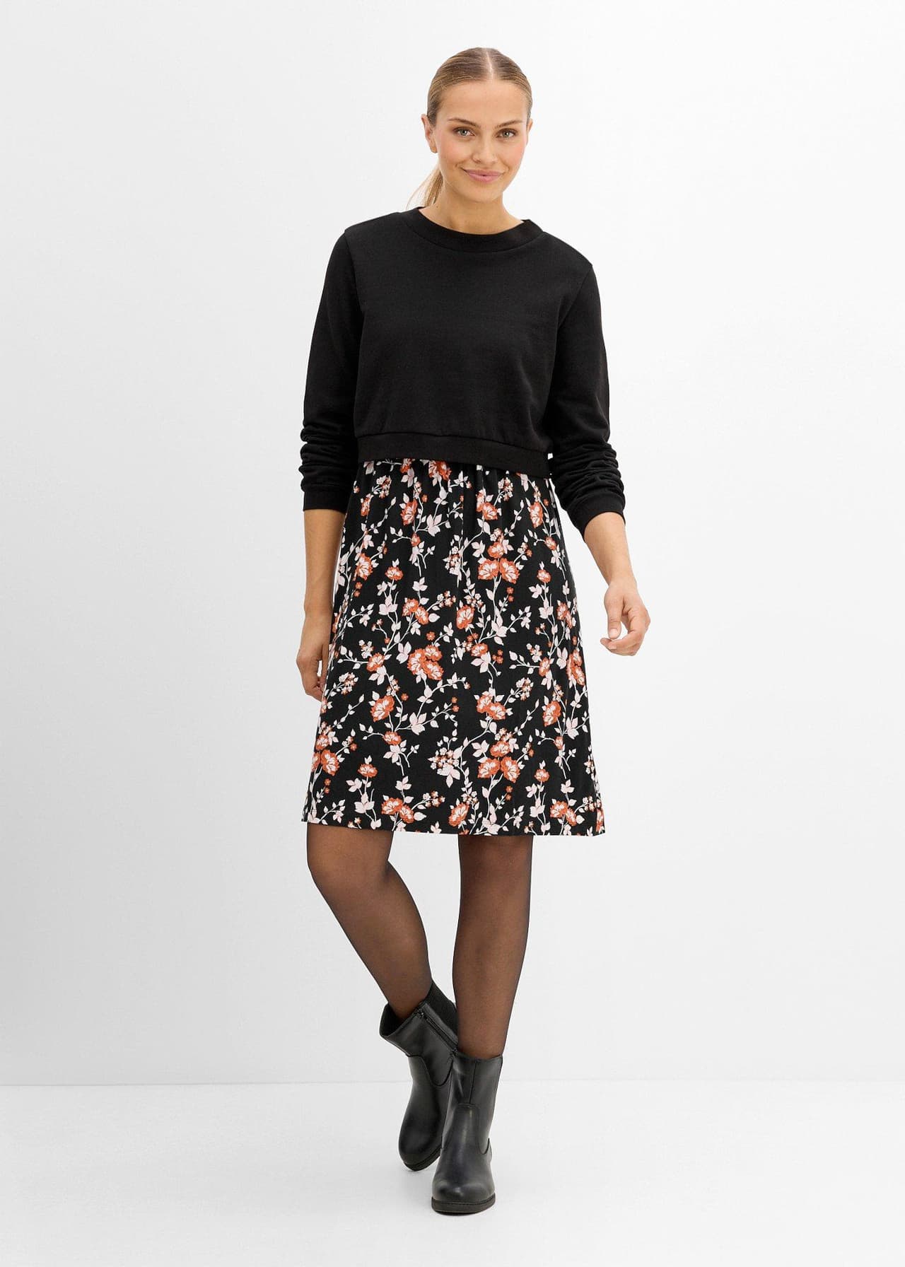 Mamma-/amningsklänning med sweatshirt (set i 2 delar) från bonprix