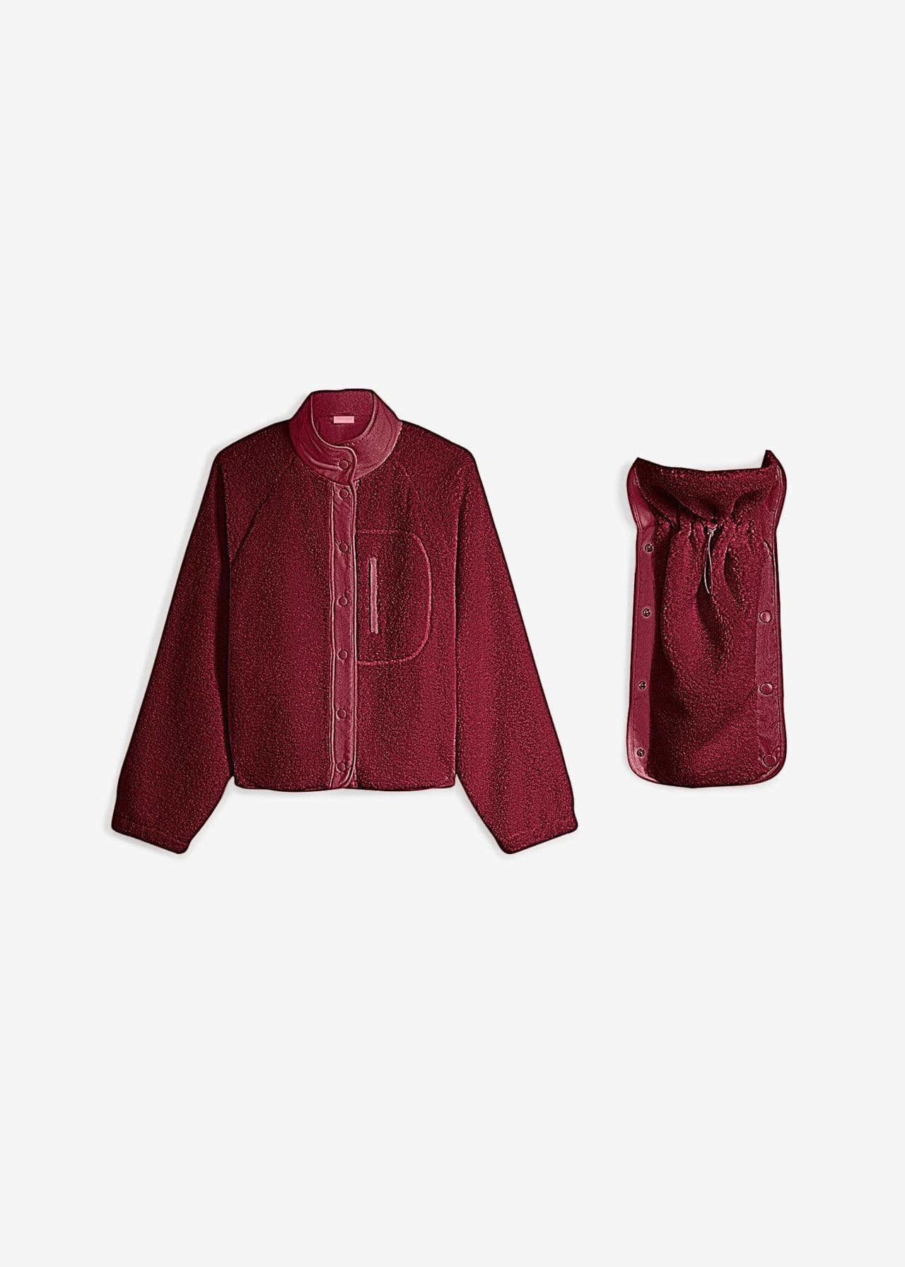 Mammajacka med babyficka, i teddyfleece från bonprix - bild 3