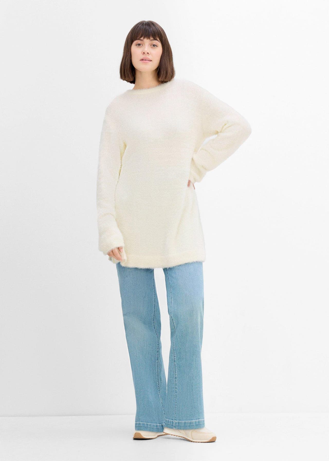 Mamma-/amningströja med plyschlook från bonprix