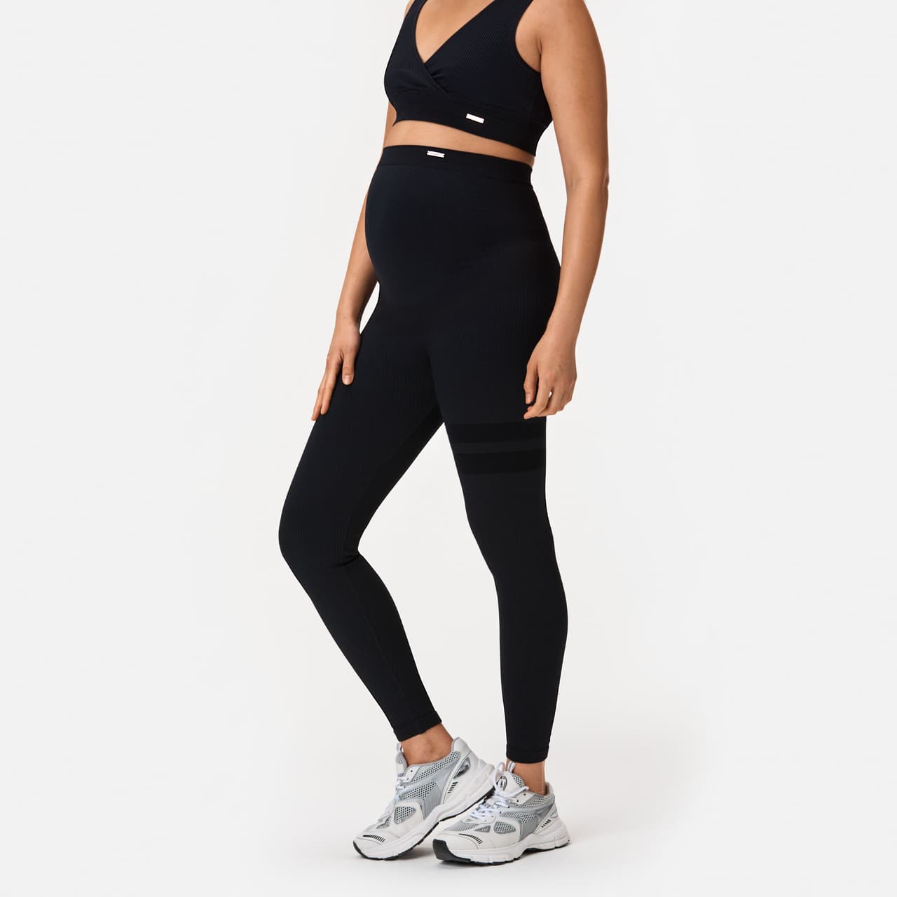 Rib Seamless Maternity Tights