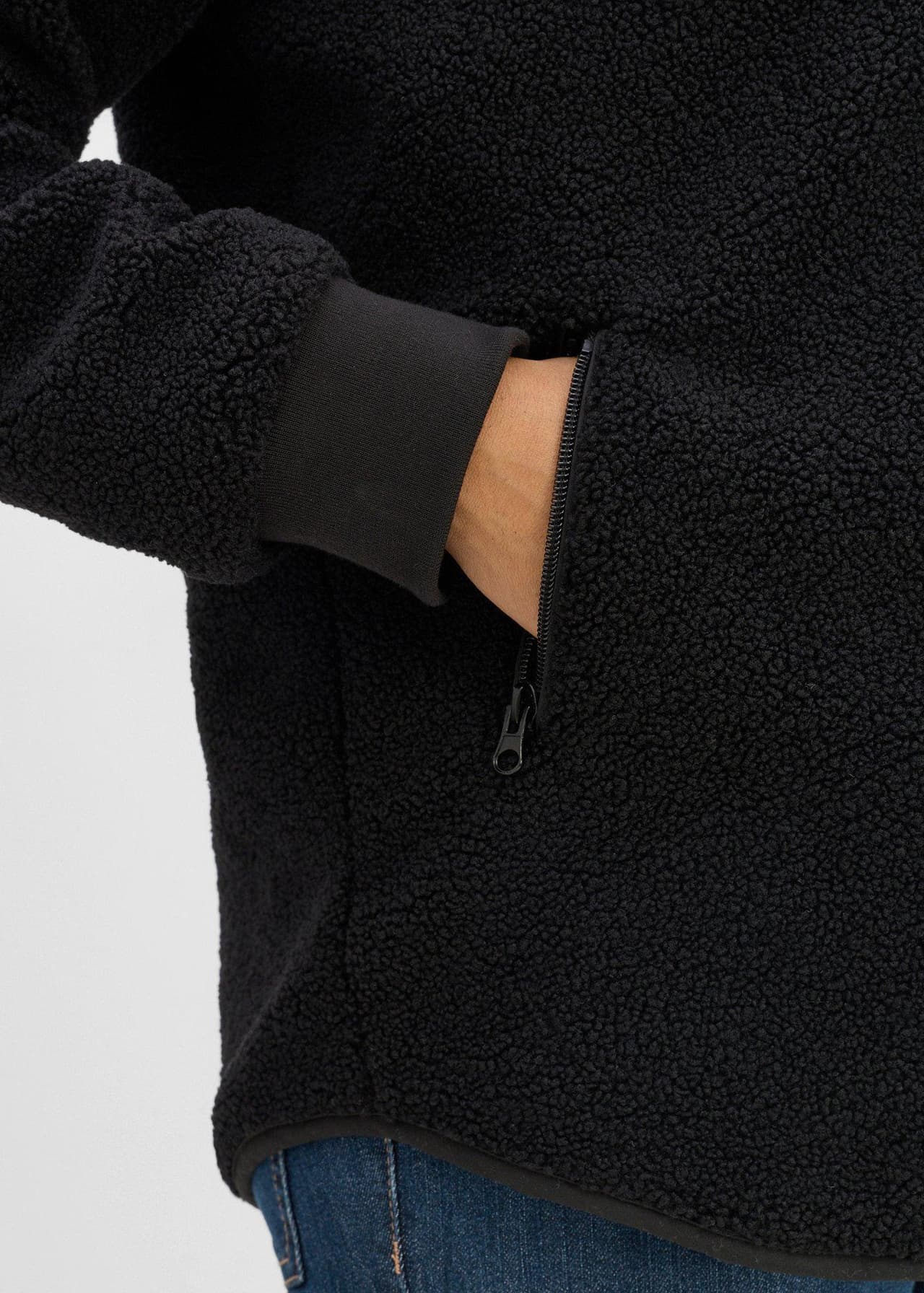 Mammajacka med babyficka, i teddyfleece från bonprix - bild 2